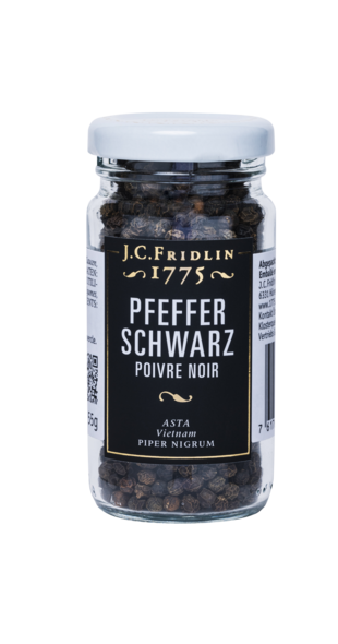 Pfeffer schwarz ganz